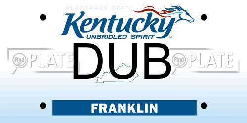 DUB Kentucky License Plate