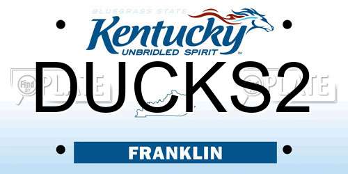 DUCKS2 Kentucky License Plate