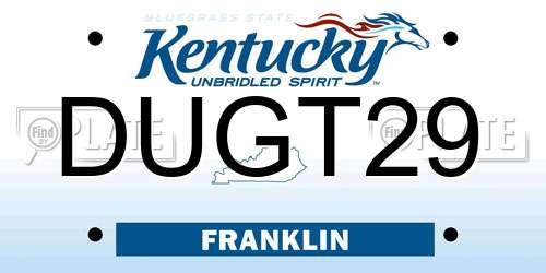 DUGT29 Kentucky License Plate