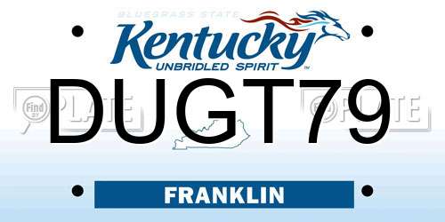 DUGT79 Kentucky License Plate