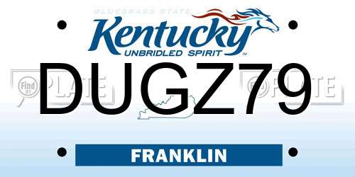 DUGZ79 Kentucky License Plate