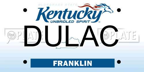 DULAC Kentucky License Plate