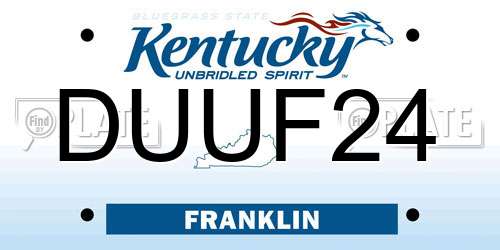 DUUF24 Kentucky License Plate