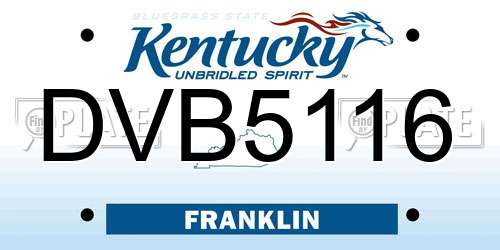 DVB5116 Kentucky License Plate