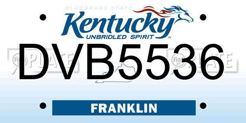 DVB5536 Kentucky License Plate