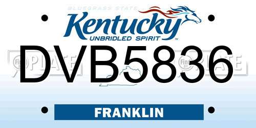 DVB5836 Kentucky License Plate
