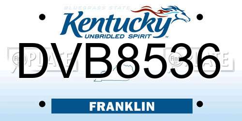 DVB8536 Kentucky License Plate