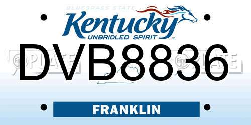 DVB8836 Kentucky License Plate