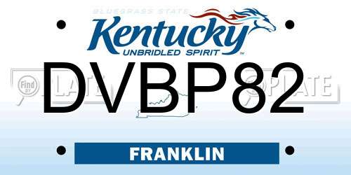 DVBP82 Kentucky License Plate