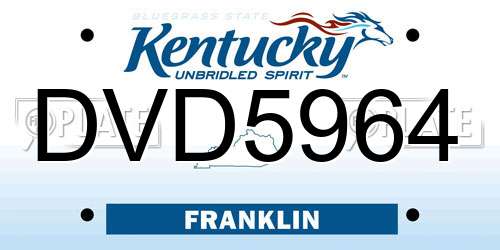 DVD5964 Kentucky License Plate