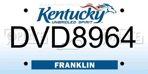 DVD8964 Kentucky License Plate