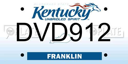 DVD912 Kentucky License Plate