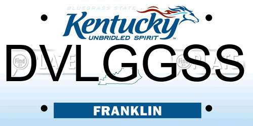 DVLGGSS Kentucky License Plate