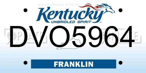 DVO5964 Kentucky License Plate