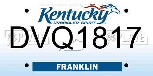 DVQ1817 Kentucky License Plate