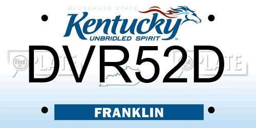 DVR52D Kentucky License Plate