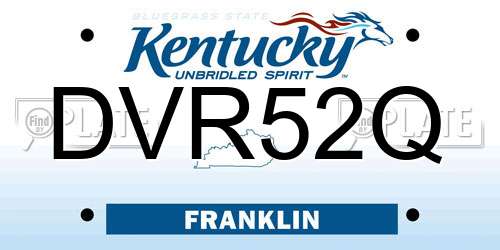 DVR52Q Kentucky License Plate