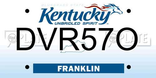 DVR57O Kentucky License Plate