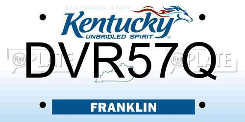 DVR57Q Kentucky License Plate