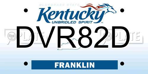 DVR82D Kentucky License Plate