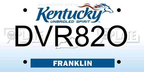 DVR82O Kentucky License Plate