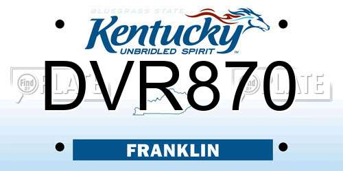 DVR870 Kentucky License Plate