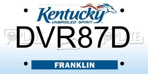 DVR87D Kentucky License Plate