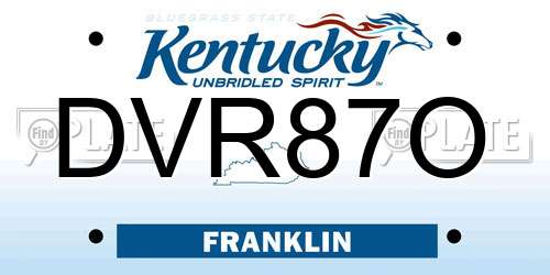 DVR87O Kentucky License Plate