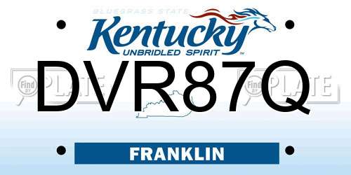 DVR87Q Kentucky License Plate