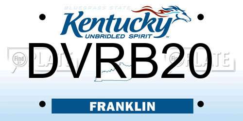 DVRB20 Kentucky License Plate