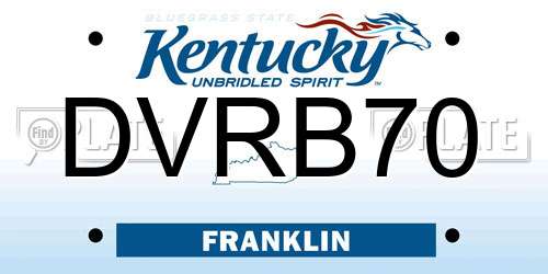 DVRB70 Kentucky License Plate