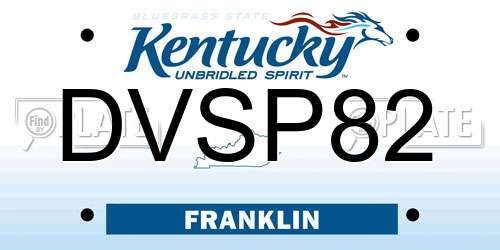 DVSP82 Kentucky License Plate