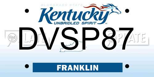 DVSP87 Kentucky License Plate