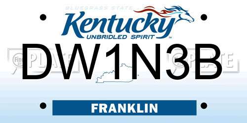 DW1N3B Kentucky License Plate