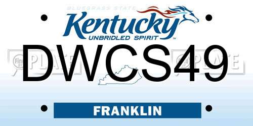 DWCS49 Kentucky License Plate