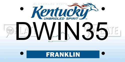 DWIN35 Kentucky License Plate