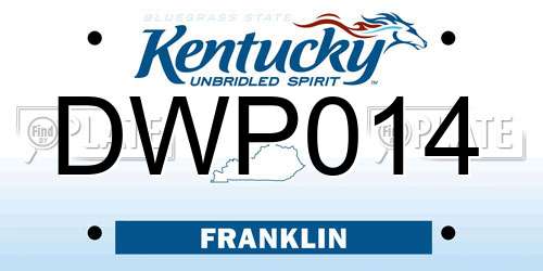 DWP014 Kentucky License Plate