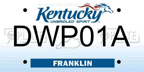 DWP01A Kentucky License Plate