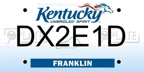 DX2E1D Kentucky License Plate