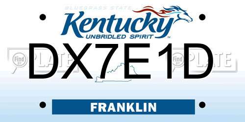 DX7E1D Kentucky License Plate