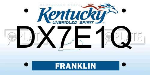 DX7E1Q Kentucky License Plate