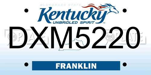 DXM5220 Kentucky License Plate