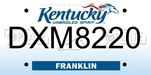 DXM8220 Kentucky License Plate