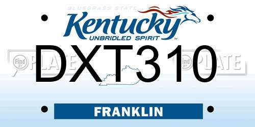 DXT310 Kentucky License Plate