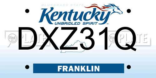 DXZ31Q Kentucky License Plate