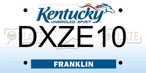 DXZE10 Kentucky License Plate