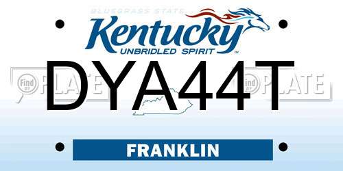 DYA44T Kentucky License Plate