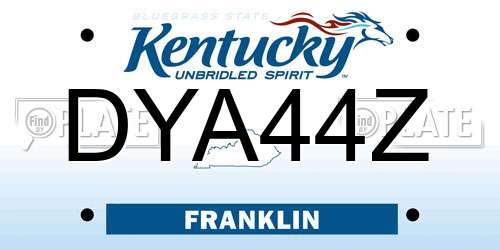 DYA44Z Kentucky License Plate