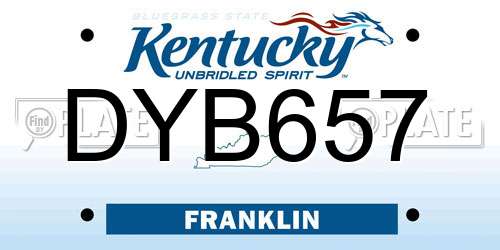 DYB657 Kentucky License Plate