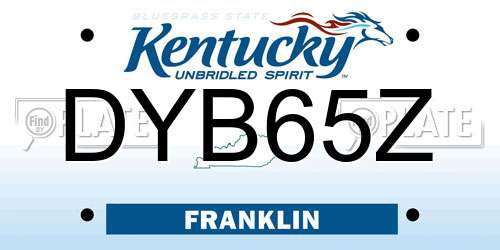 DYB65Z Kentucky License Plate